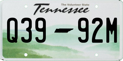 TN license plate Q3992M