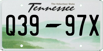 TN license plate Q3997X