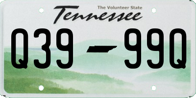 TN license plate Q3999Q