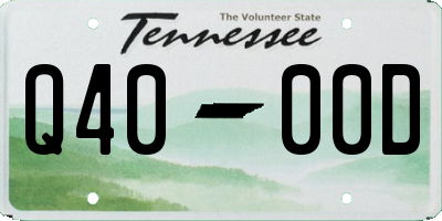 TN license plate Q4000D
