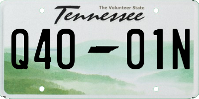 TN license plate Q4001N