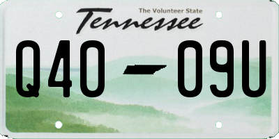 TN license plate Q4009U