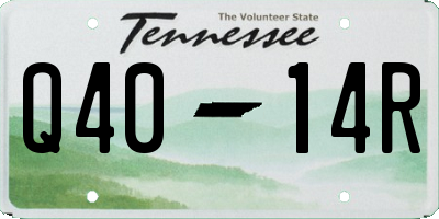 TN license plate Q4014R