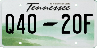 TN license plate Q4020F