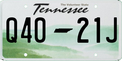TN license plate Q4021J