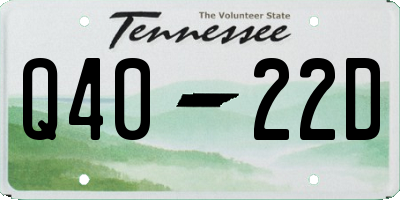 TN license plate Q4022D