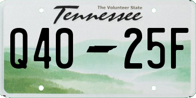 TN license plate Q4025F