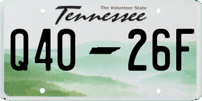 TN license plate Q4026F