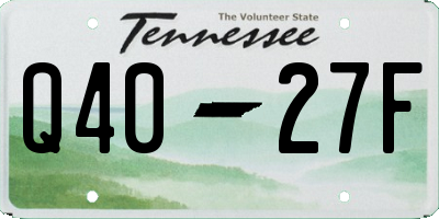 TN license plate Q4027F