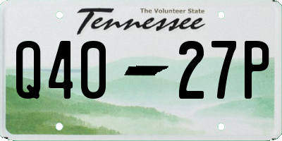 TN license plate Q4027P