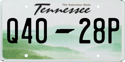 TN license plate Q4028P