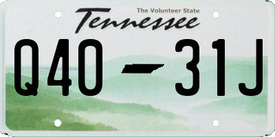 TN license plate Q4031J