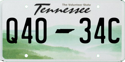 TN license plate Q4034C