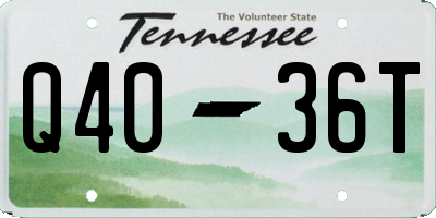 TN license plate Q4036T