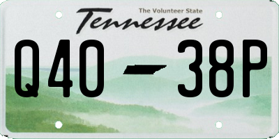 TN license plate Q4038P