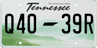 TN license plate Q4039R