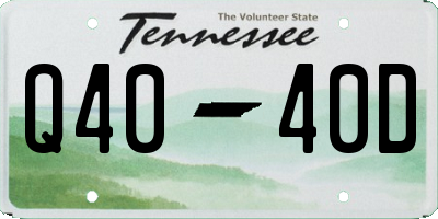 TN license plate Q4040D
