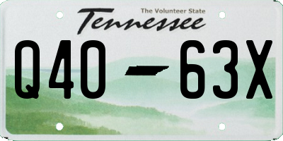 TN license plate Q4063X