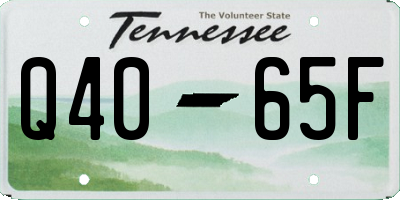 TN license plate Q4065F