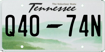 TN license plate Q4074N