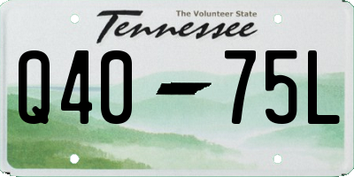 TN license plate Q4075L