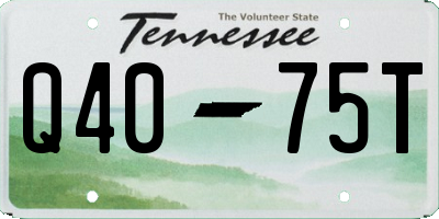 TN license plate Q4075T