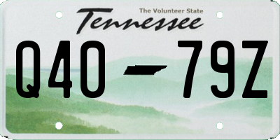 TN license plate Q4079Z