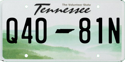 TN license plate Q4081N