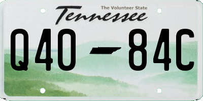 TN license plate Q4084C