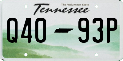 TN license plate Q4093P