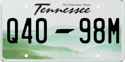 TN license plate Q4098M