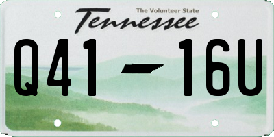 TN license plate Q4116U