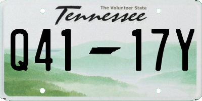 TN license plate Q4117Y
