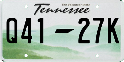 TN license plate Q4127K