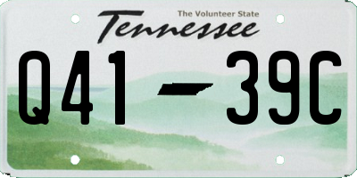 TN license plate Q4139C