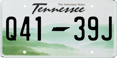 TN license plate Q4139J