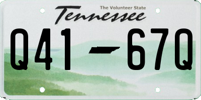 TN license plate Q4167Q