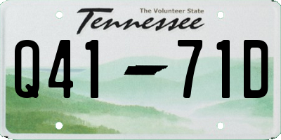 TN license plate Q4171D