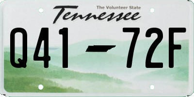 TN license plate Q4172F