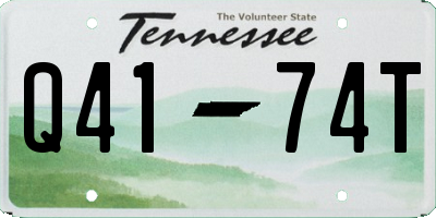TN license plate Q4174T