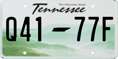 TN license plate Q4177F