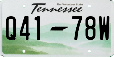 TN license plate Q4178W