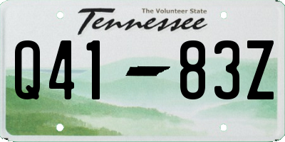 TN license plate Q4183Z