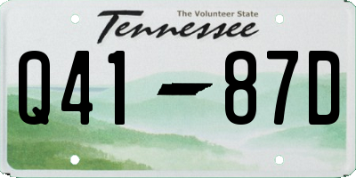 TN license plate Q4187D