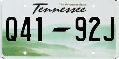 TN license plate Q4192J