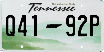TN license plate Q4192P