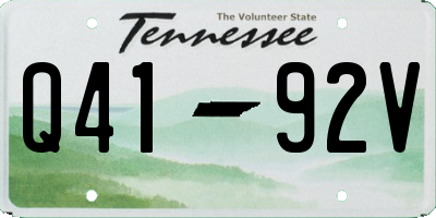 TN license plate Q4192V