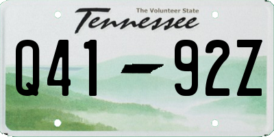 TN license plate Q4192Z