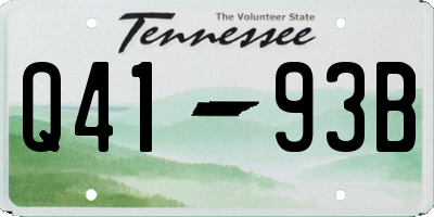 TN license plate Q4193B