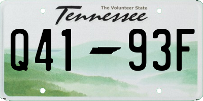 TN license plate Q4193F